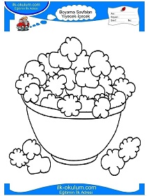 Çocuklar İçin Popcorn Boyama Sayfaları 